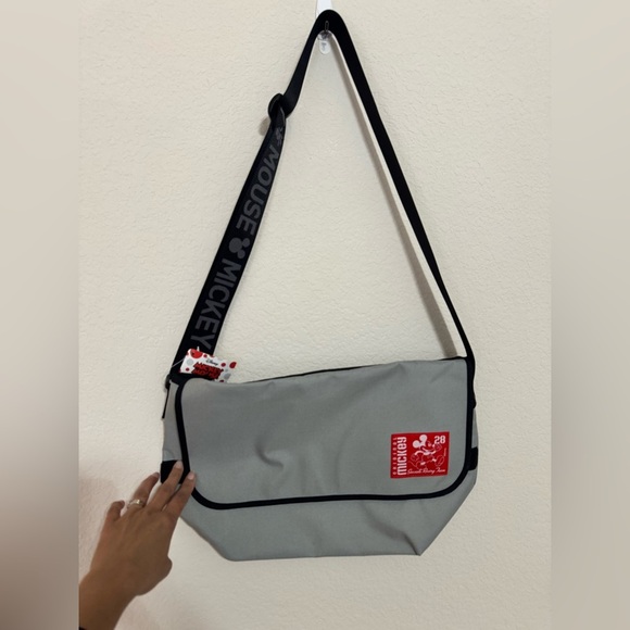 Disney Other - Disney Original Mickey Seaside Racing Vinyl Messenger Bag Gray NWT